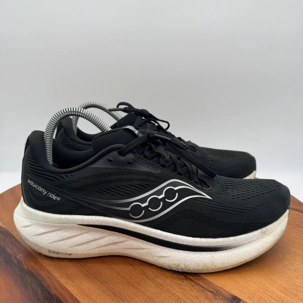 Saucony Ride 18‎ Shoes Mens Size 8.5 Black White Running Athletic Gym Sneakers Saucony Men main image 4